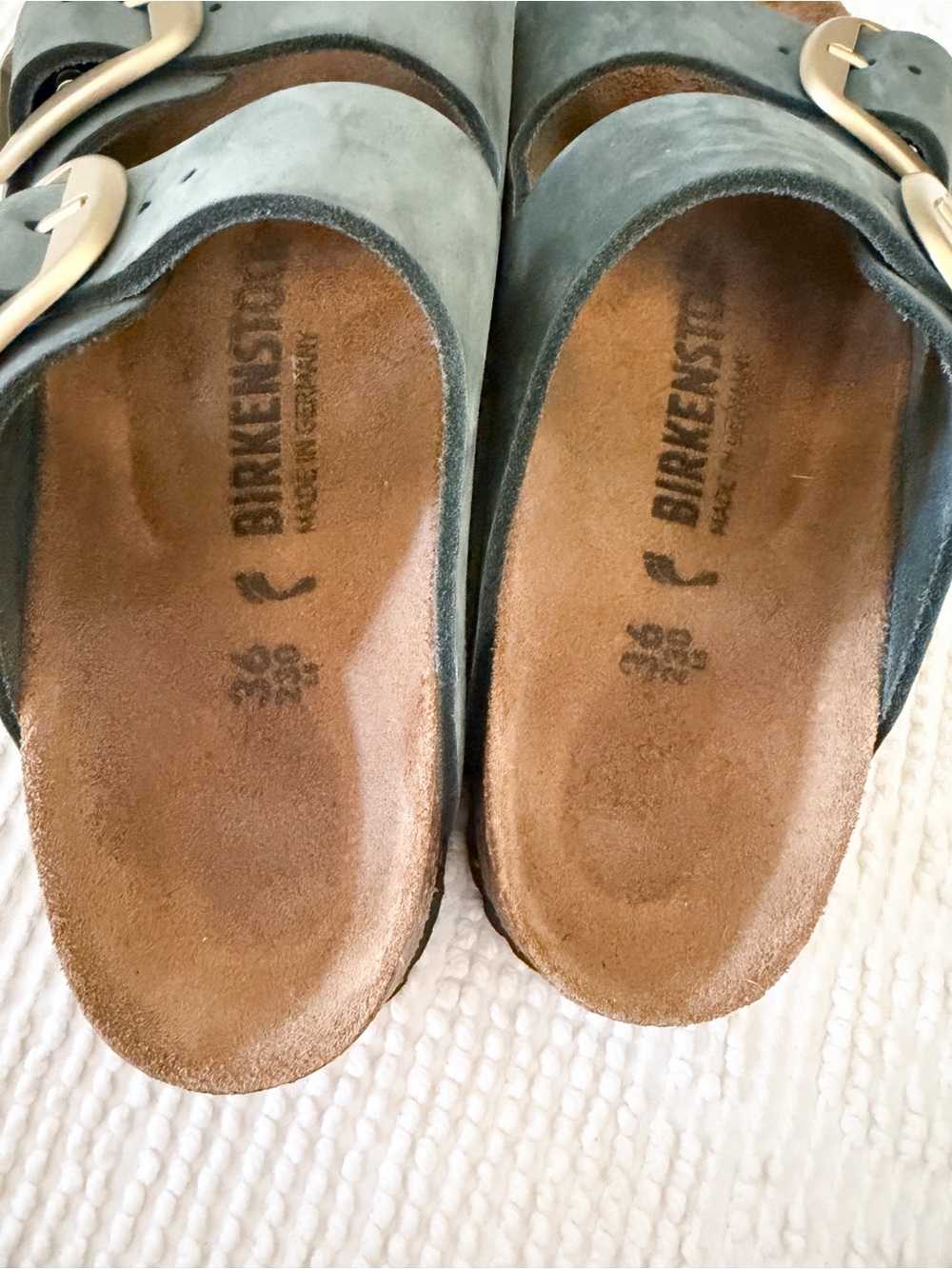 Birkenstock Arizona Big Buckle Thyme Green Leather Sandals Size 36 - Picture 5 of 7